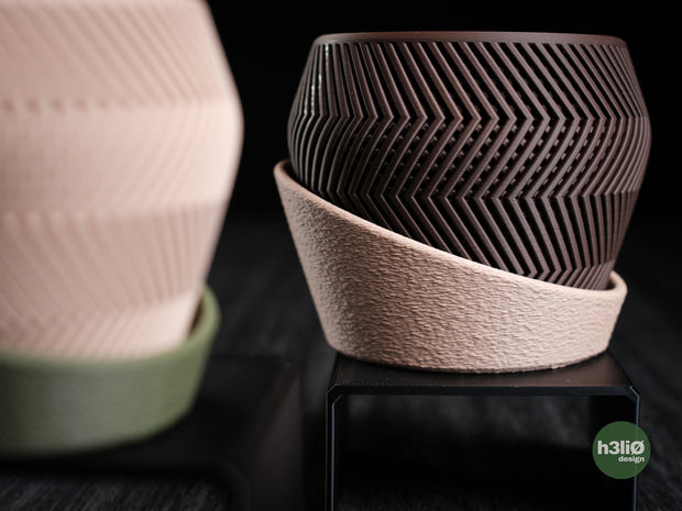 Braga — Pot à motifs avec soucoupe vissée — photographie du créateur — designed by h3li0