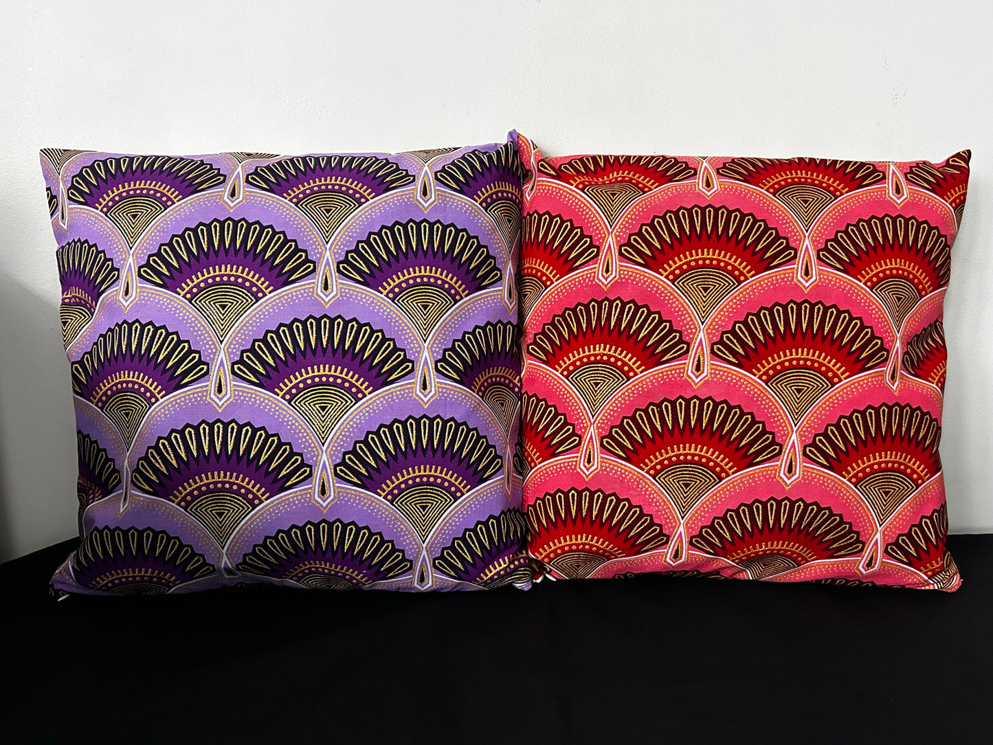 Housse de coussin n°143 - Wax Paon Violet