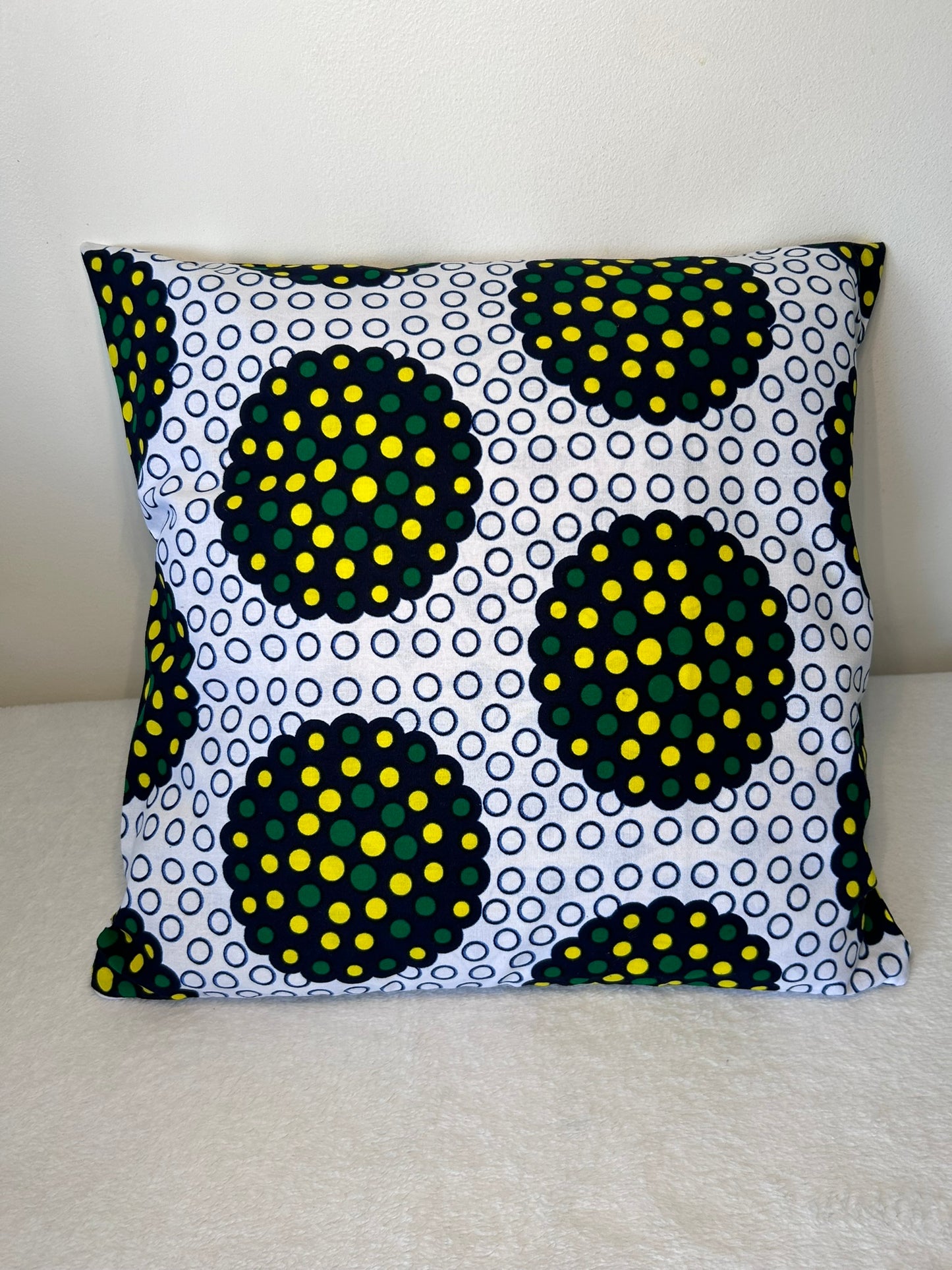 Housse de coussin n°158 - Motif Florale Jaune Vert