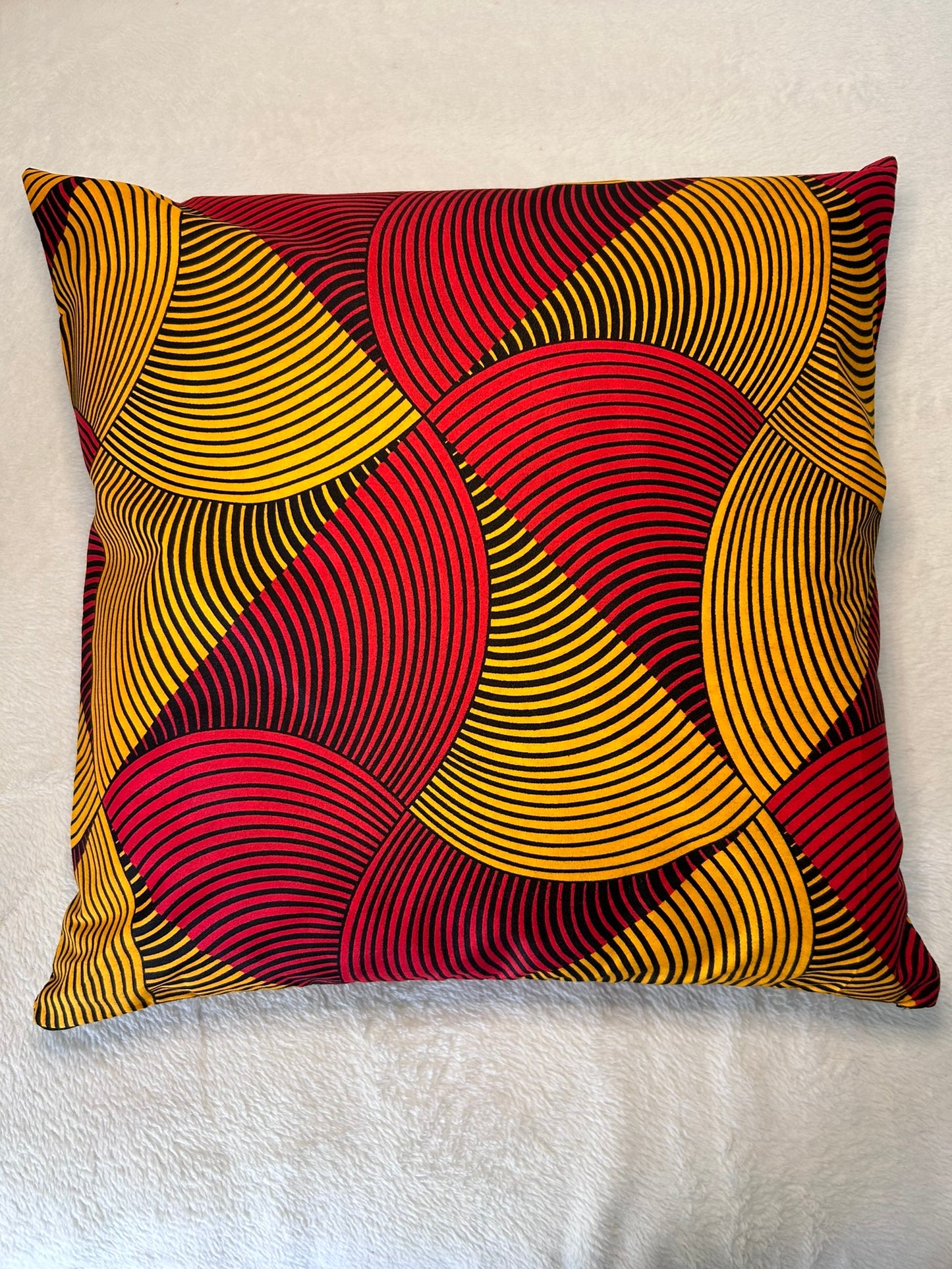 Housse de coussin n°157 - Motif Calédo Rouge Orange