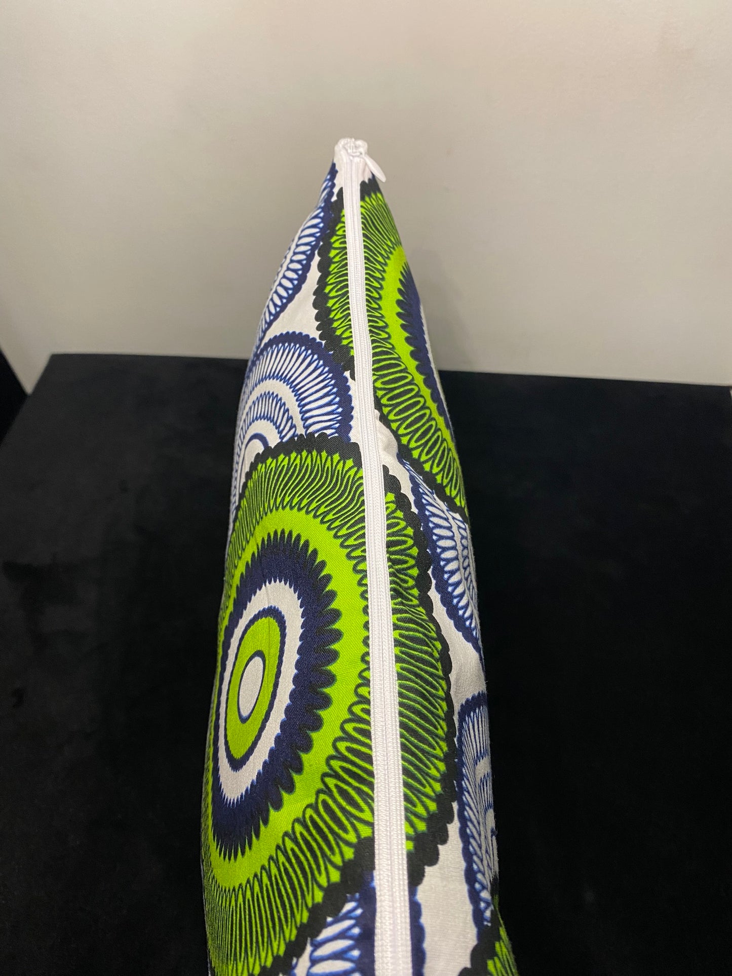 Housse de coussin wax n°119 - Motif Cercles Verts