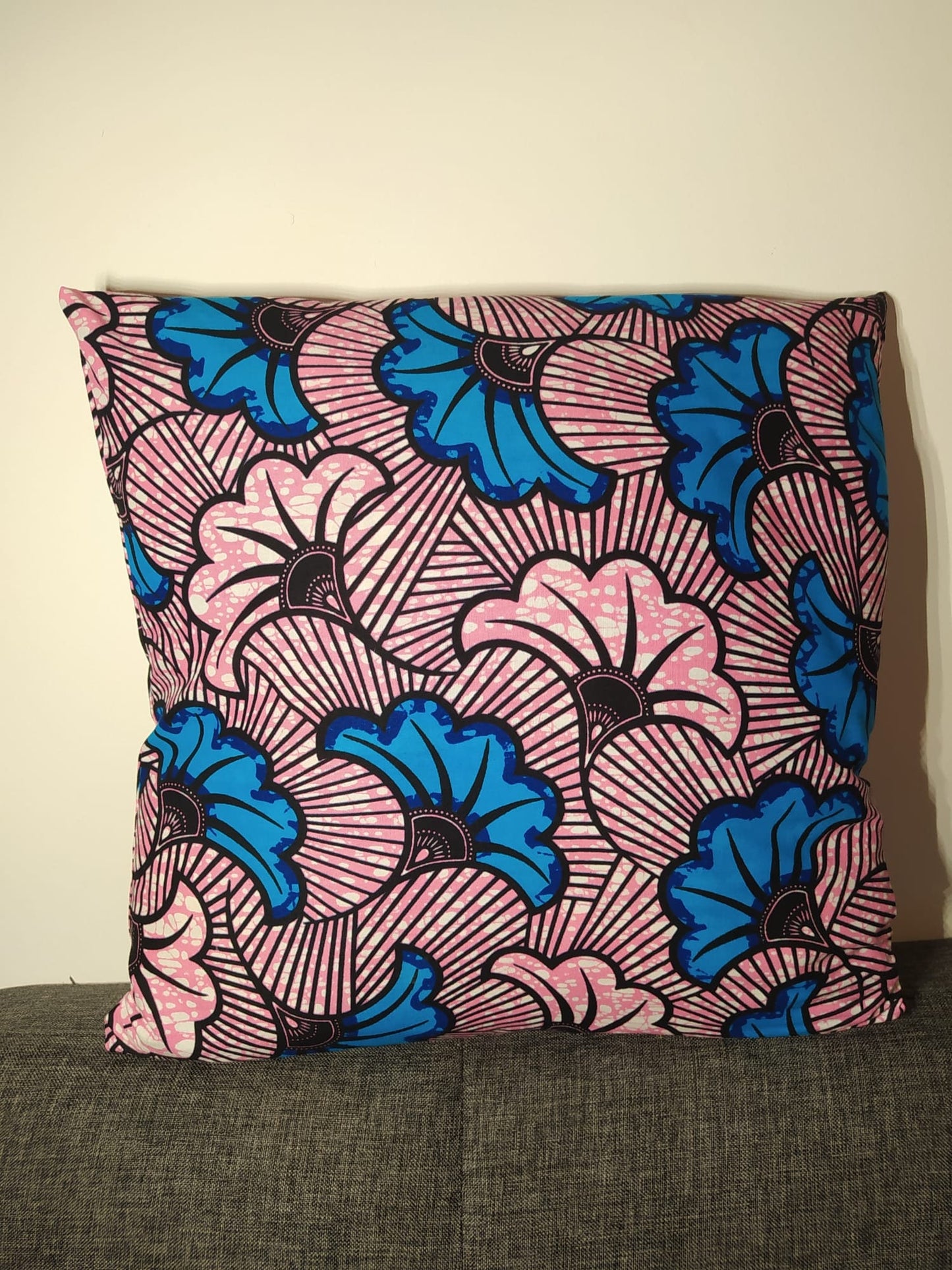 Wax cushion cover - Pink/Blue wedding flower