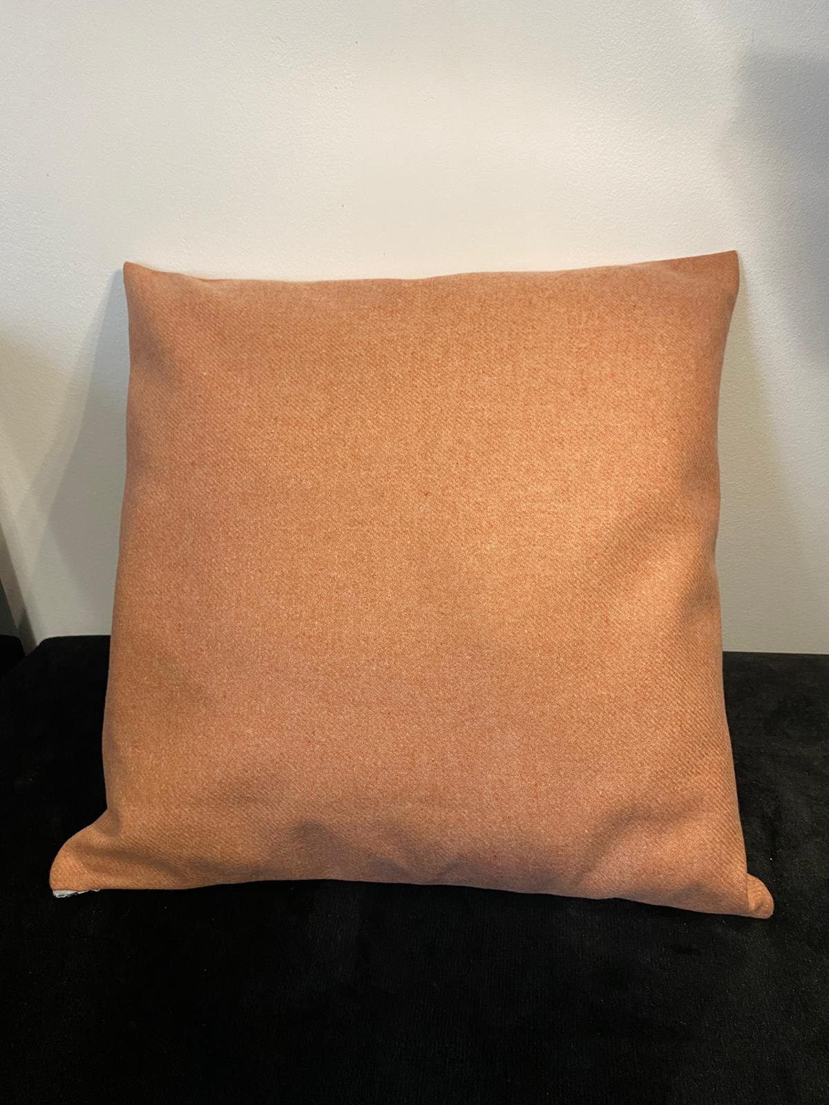 Housse de coussin - Sergé de laine chiné corail