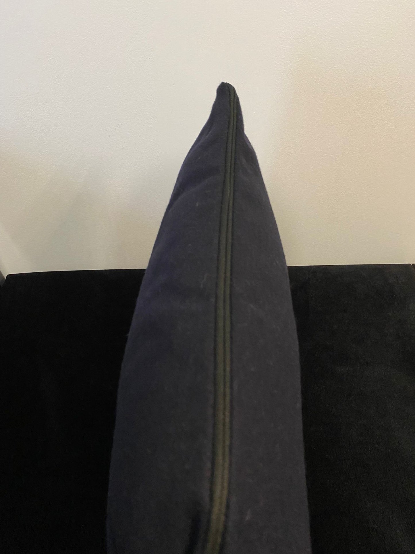 Housse de coussin - Laine tissée sergé bleu insigne