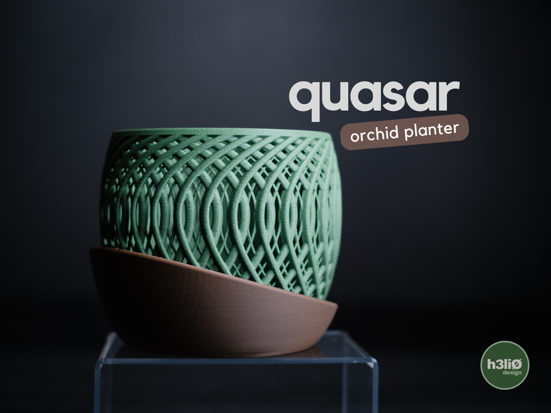 Quasar — Pot pour orchidée à soucoupe — photographie du créateur — designed by h3li0