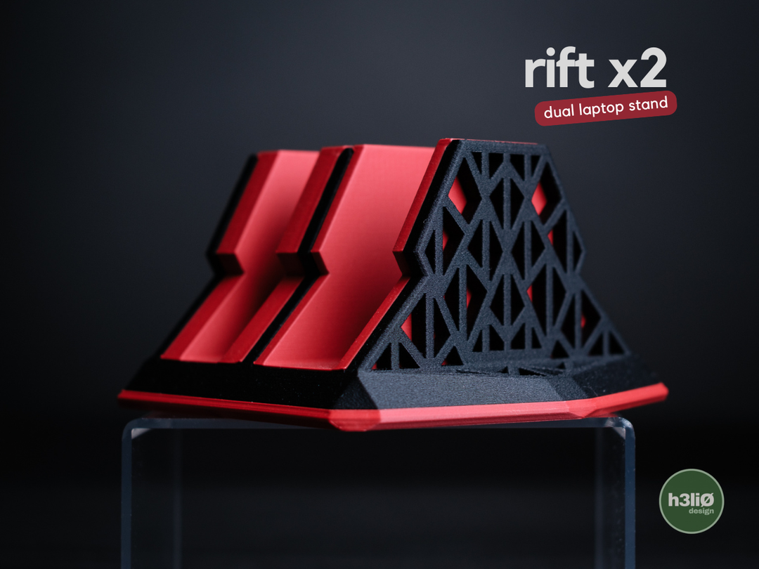 Rift X2 — Support vertical pour deux ordinateurs — photographie du créateur — designed by h3li0