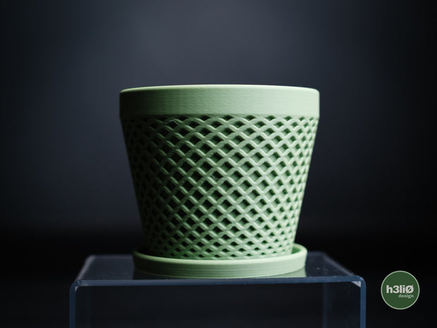 Delta — Pot à motifs et soucoupe — photographie du créateur — designed by h3li0