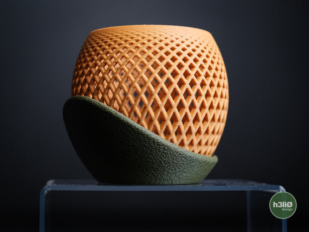 Polygon Orchidée — Pot aéré et soucoupe — photographie du créateur — designed by h3li0