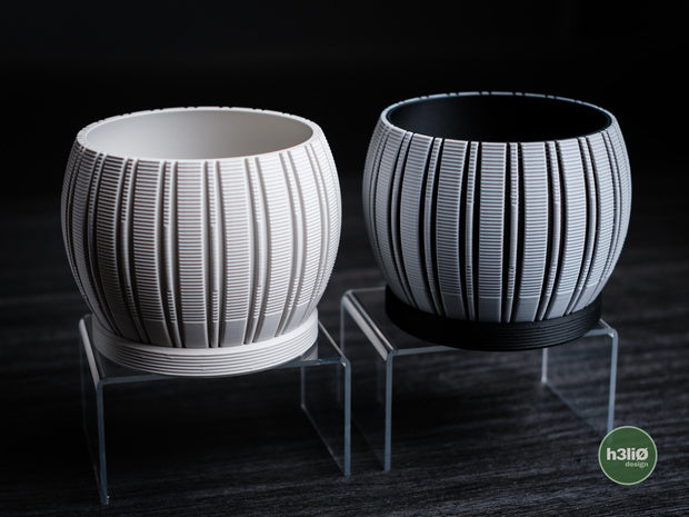 Stratum — Pot à motifs et soucoupe — photographie du créateur — designed by h3li0