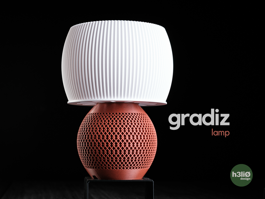 Gradiz — Pièces imprimées pour luminaire de table — photographie du créateur — designed by h3li0