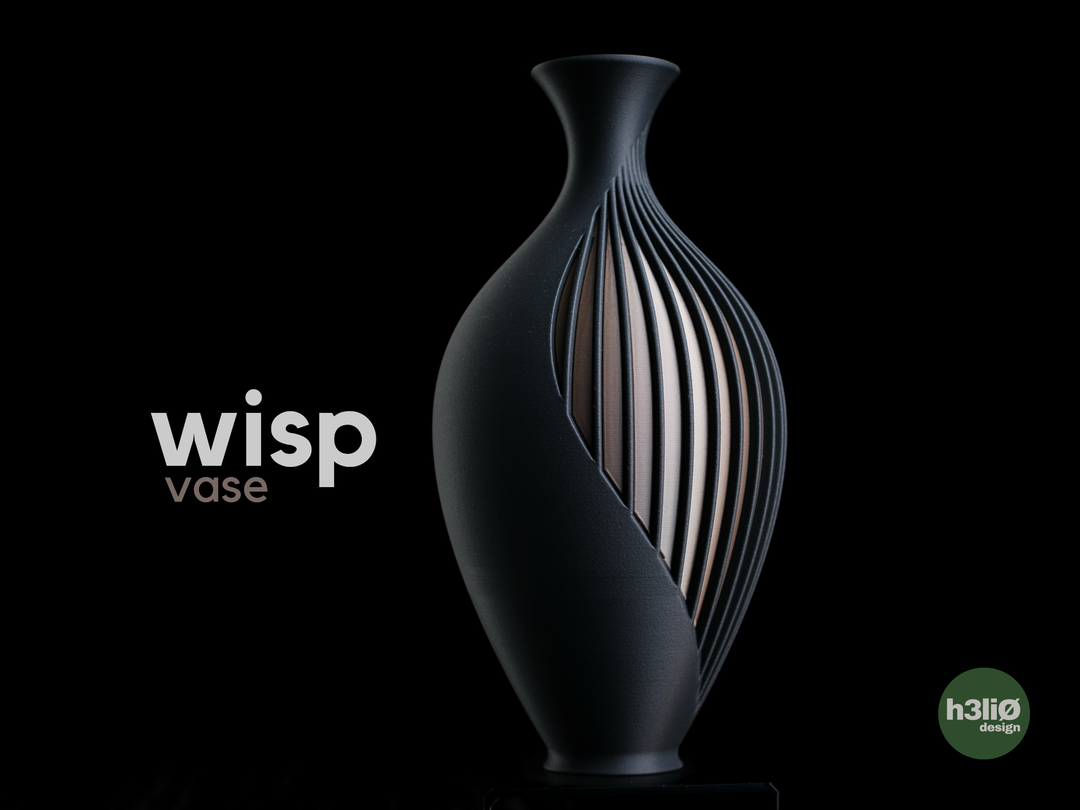 Wisp — Vase décoratif nervuré — photographie du créateur — designed by h3li0