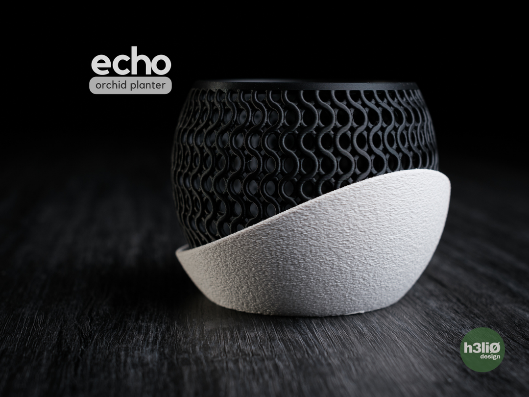 Echo — Pot pour orchidée à soucoupe — photographie du créateur — designed by h3li0