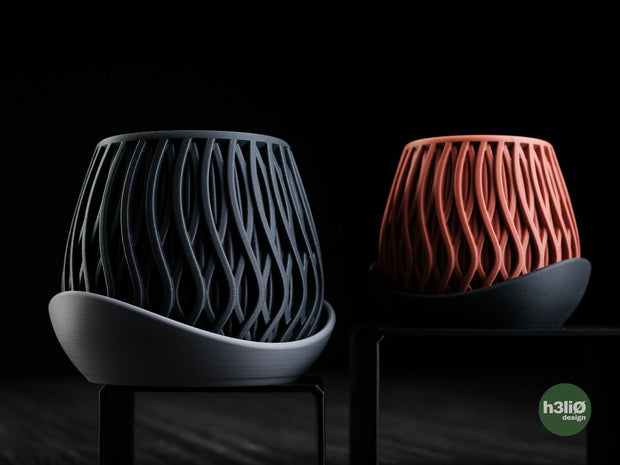 Alvao — Pot avec soucoupe en pétale — photographie du créateur — designed by h3li0
