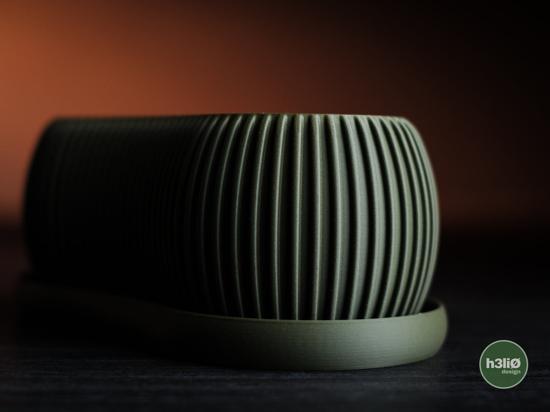 Terra — Pot à motifs et soucoupe — photographie du créateur — designed by h3li0