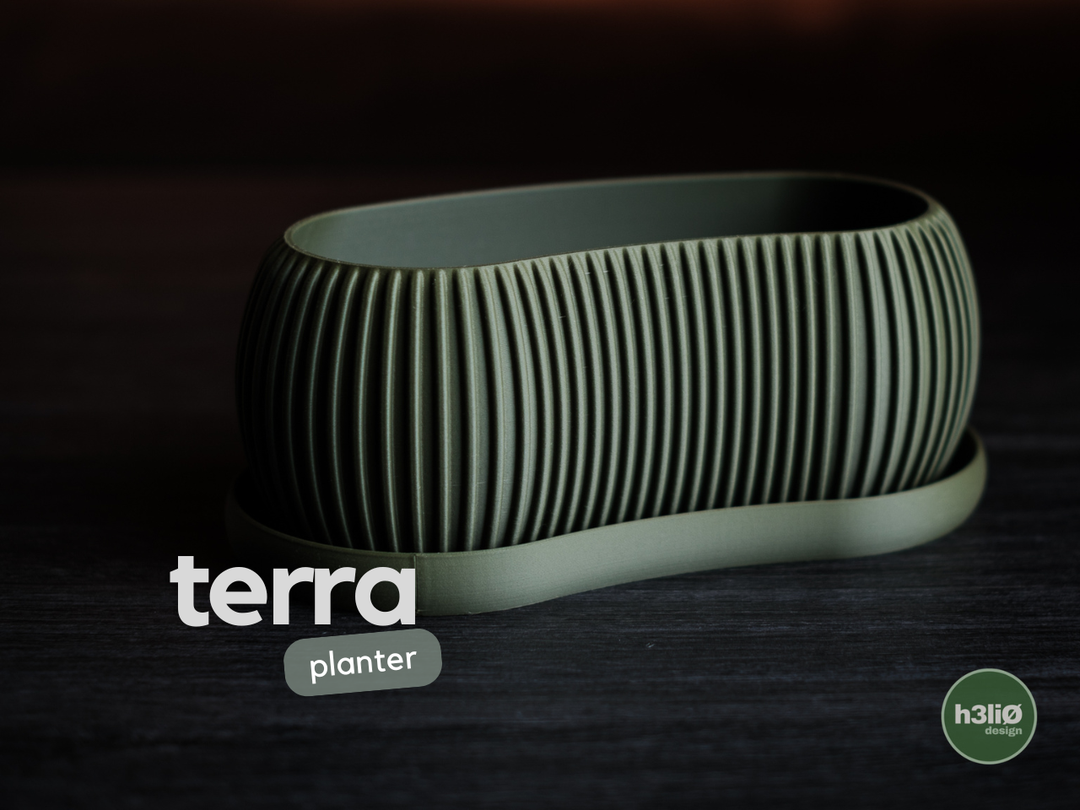 Terra — Pot à motifs et soucoupe — photographie du créateur — designed by h3li0