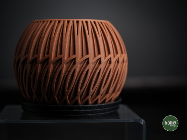 Lumen — Pot à motifs et soucoupe — photographie du créateur — designed by h3li0