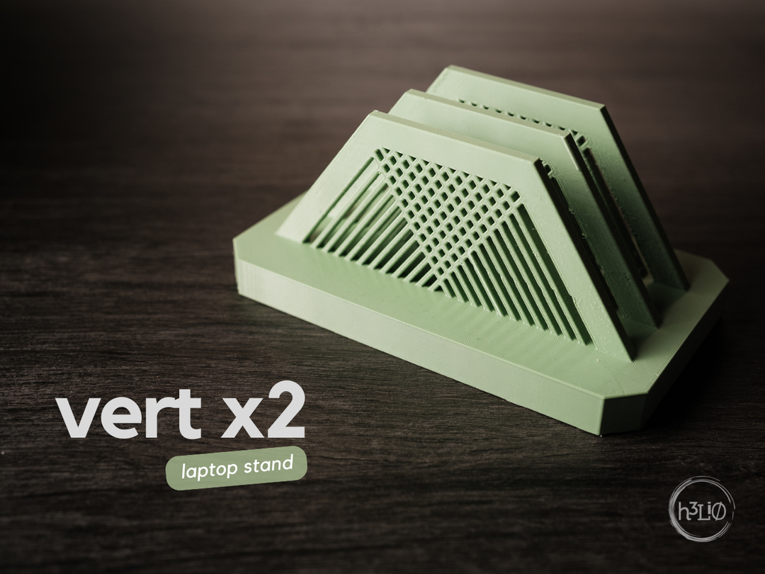 Vert X2 — Support pour ordinateurs portables — photographie du créateur — designed by h3li0