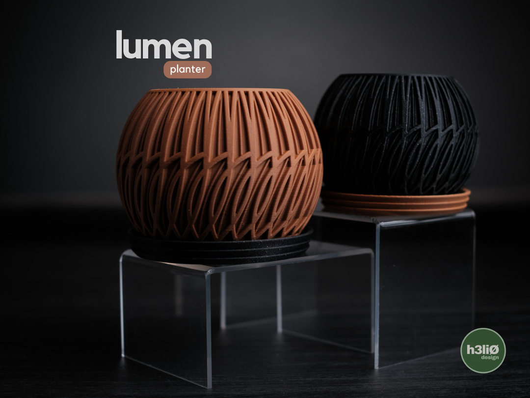 Lumen — Pot à motifs et soucoupe — photographie du créateur — designed by h3li0