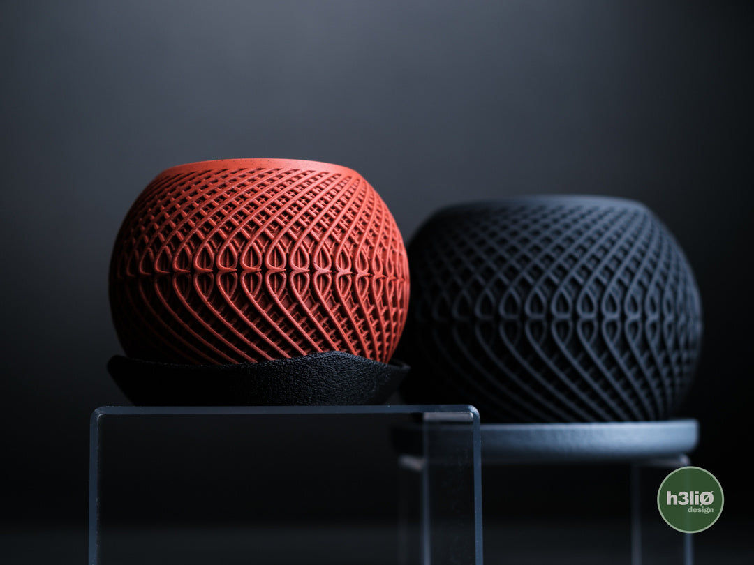 Kinetic — Pot à motifs et soucoupe — photographie du créateur — designed by h3li0