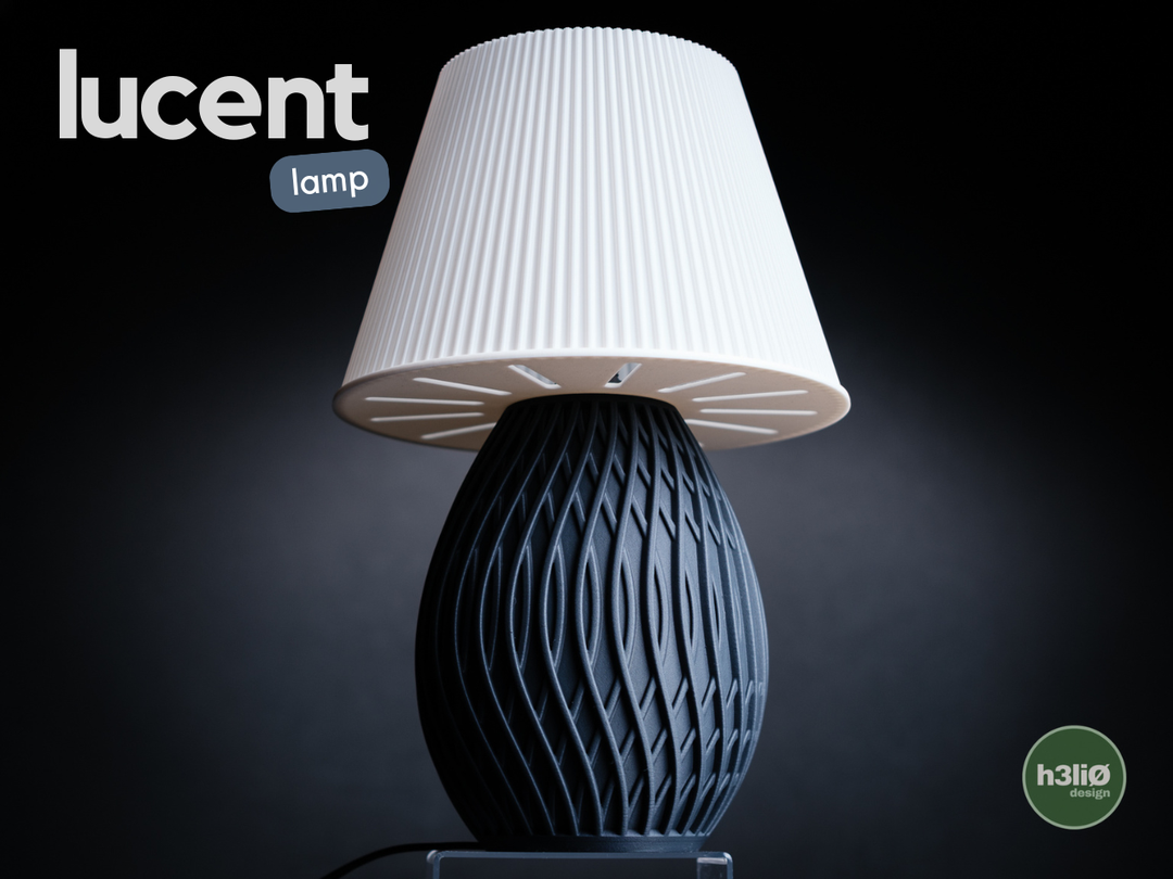 Lucent — Pièces imprimées pour luminaire de table — photographie du créateur — designed by h3li0