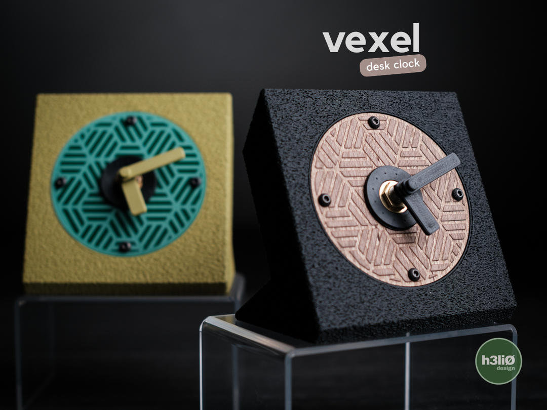 Vexel — Pièces imprimées pour horloge de bureau — photographie du créateur — designed by h3li0