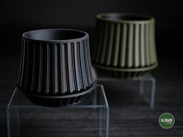 Echoic — Pot et soucoupe à motifs — photographie du créateur — designed by h3li0