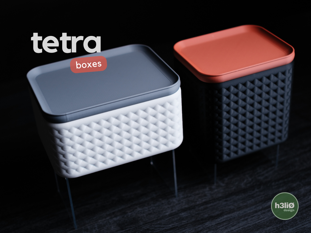 Tetra — Boîte à couvercle magnétique — photographie du créateur — designed by h3li0