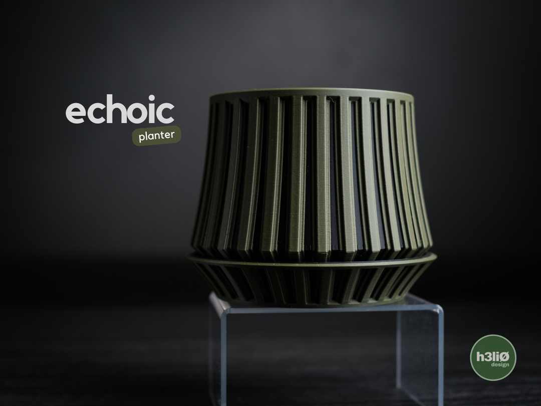 Echoic — Pot et soucoupe à motifs — photographie du créateur — designed by h3li0
