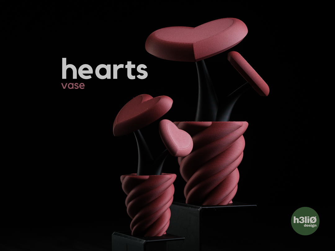 Hearts — Vase décoratif aux cœurs entrelacés — photographie du créateur — designed by h3li0