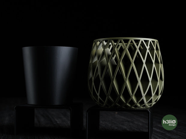 Beja — Pot géométrique avec insert — photographie du créateur — designed by h3li0