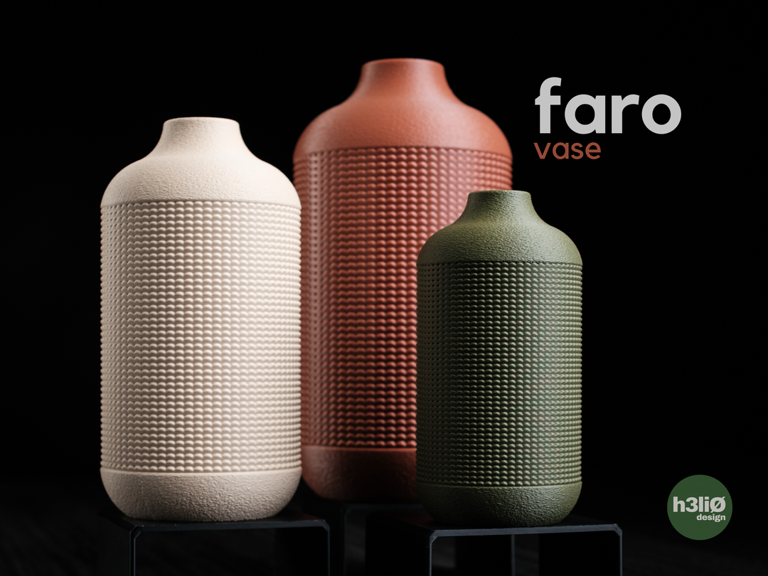 Faro — Vase décoratif texturé — photographie du créateur — designed by h3li0