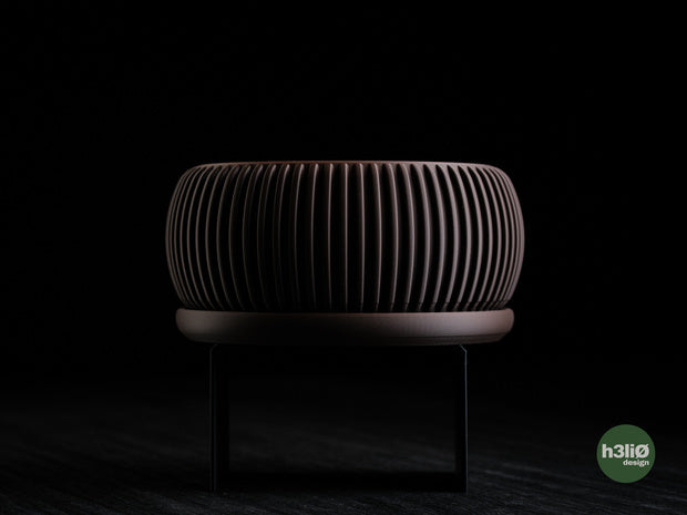 Taveiro — Pot bas avec soucoupe vissée — photographie du créateur — designed by h3li0