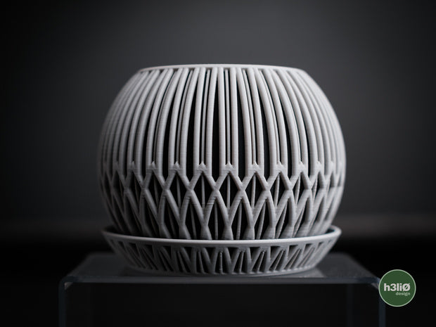 Zyra — Pot et soucoupe à motifs — photographie du créateur — designed by h3li0
