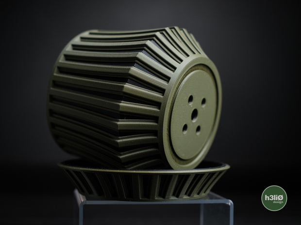 Echoic — Pot et soucoupe à motifs — photographie du créateur — designed by h3li0