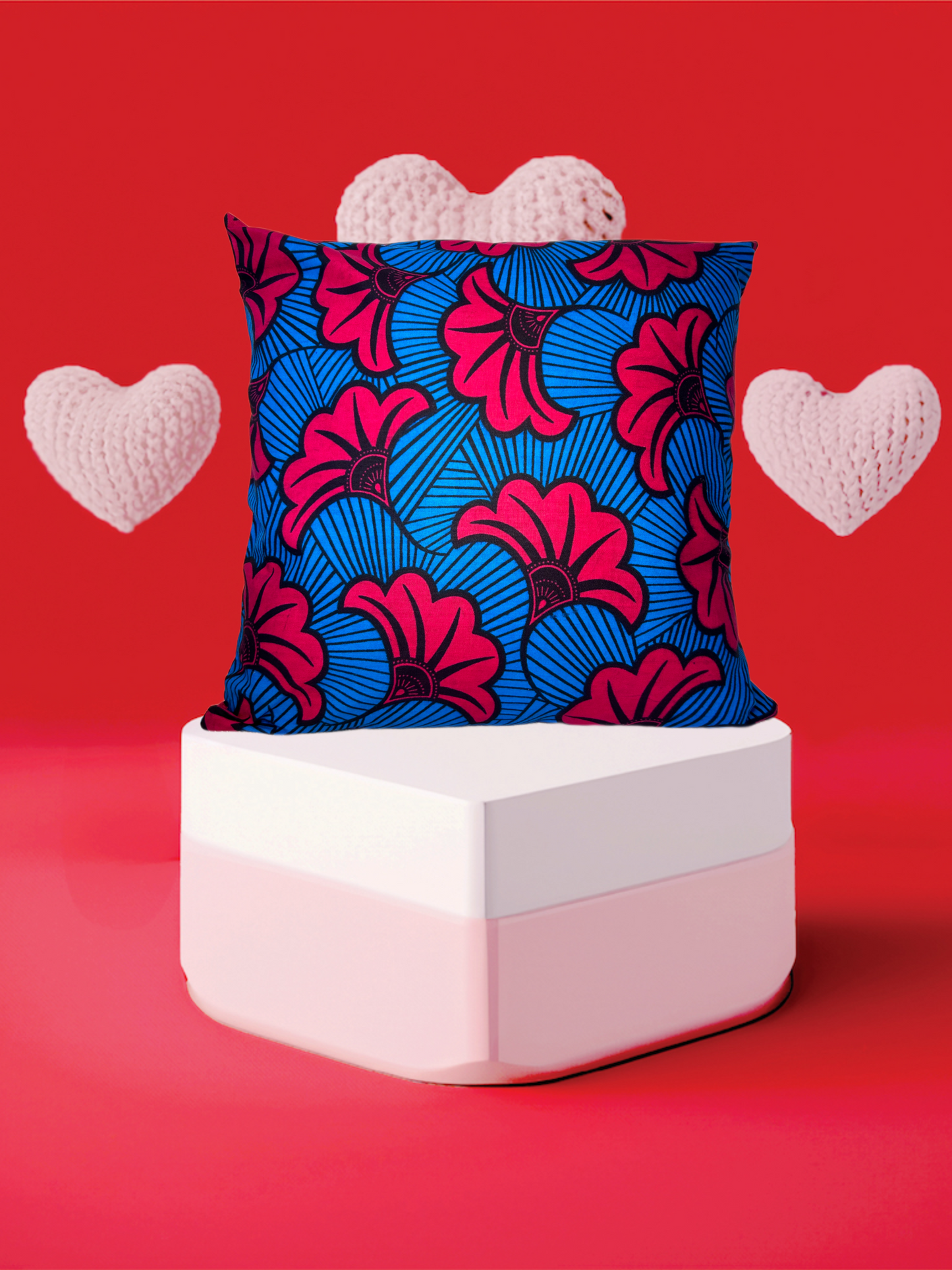 Housse de coussin n°153 - Fleur de mariage Rose Bleu