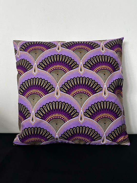 Housse de coussin n°143 - Wax Paon Violet