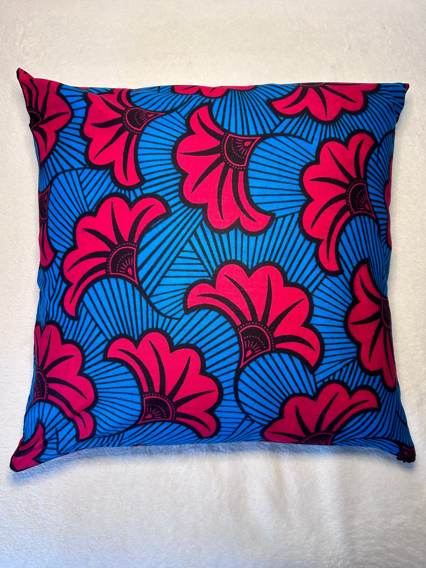 Housse de coussin n°153 - Fleur de mariage Rose Bleu