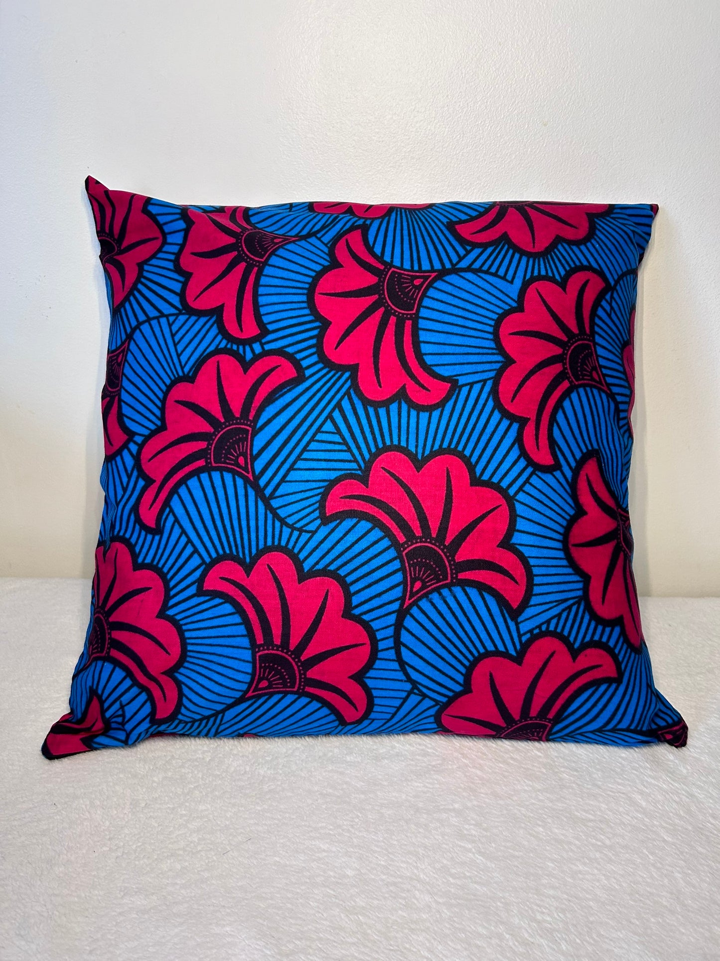 Housse de coussin n°153 - Fleur de mariage Rose Bleu