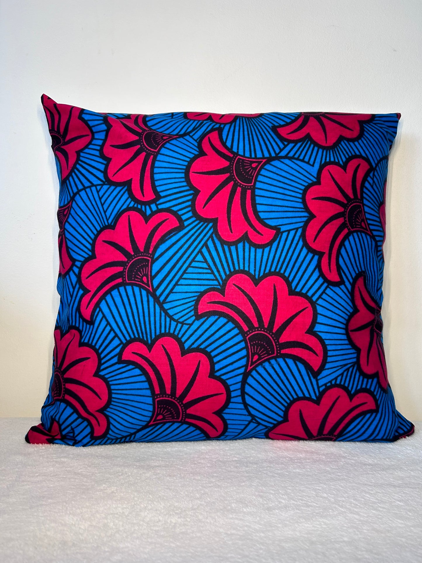 Housse de coussin n°153 - Fleur de mariage Rose Bleu