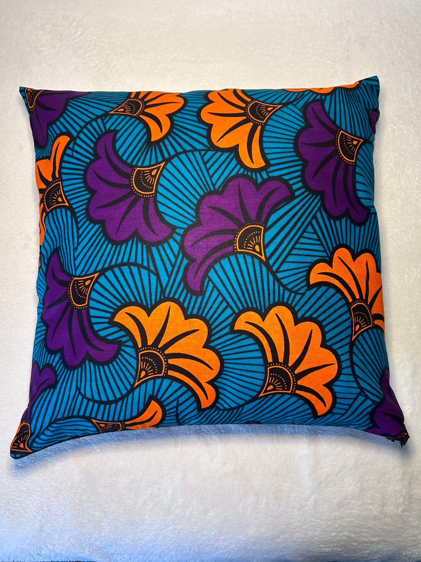 Housse de coussin n°151 - Fleur de mariage Violet/Orange