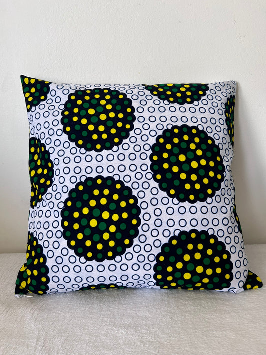 Housse de coussin n°158 - Motif Florale Jaune Vert