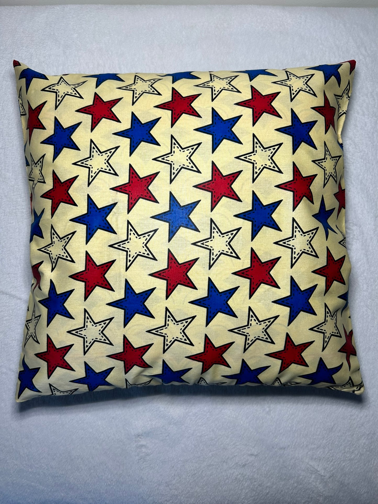 Housse de coussin n°162 - Etoiles Bleu Blanc Rouge