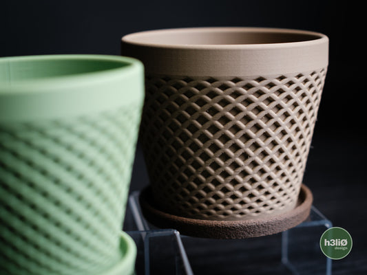 Delta — Pot à motifs et soucoupe — visuel du créateur — designed by h3li0