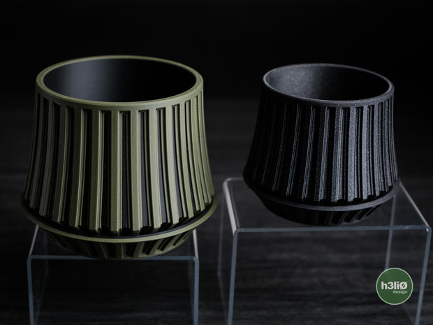 Echoic — Pot et soucoupe à motifs — visuel du créateur — designed by h3li0