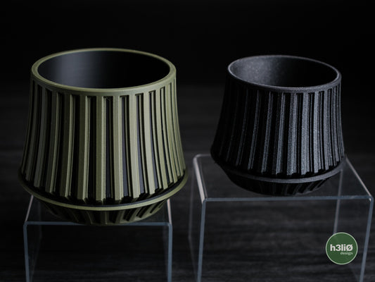 Echoic — Pot et soucoupe à motifs — visuel du créateur — designed by h3li0