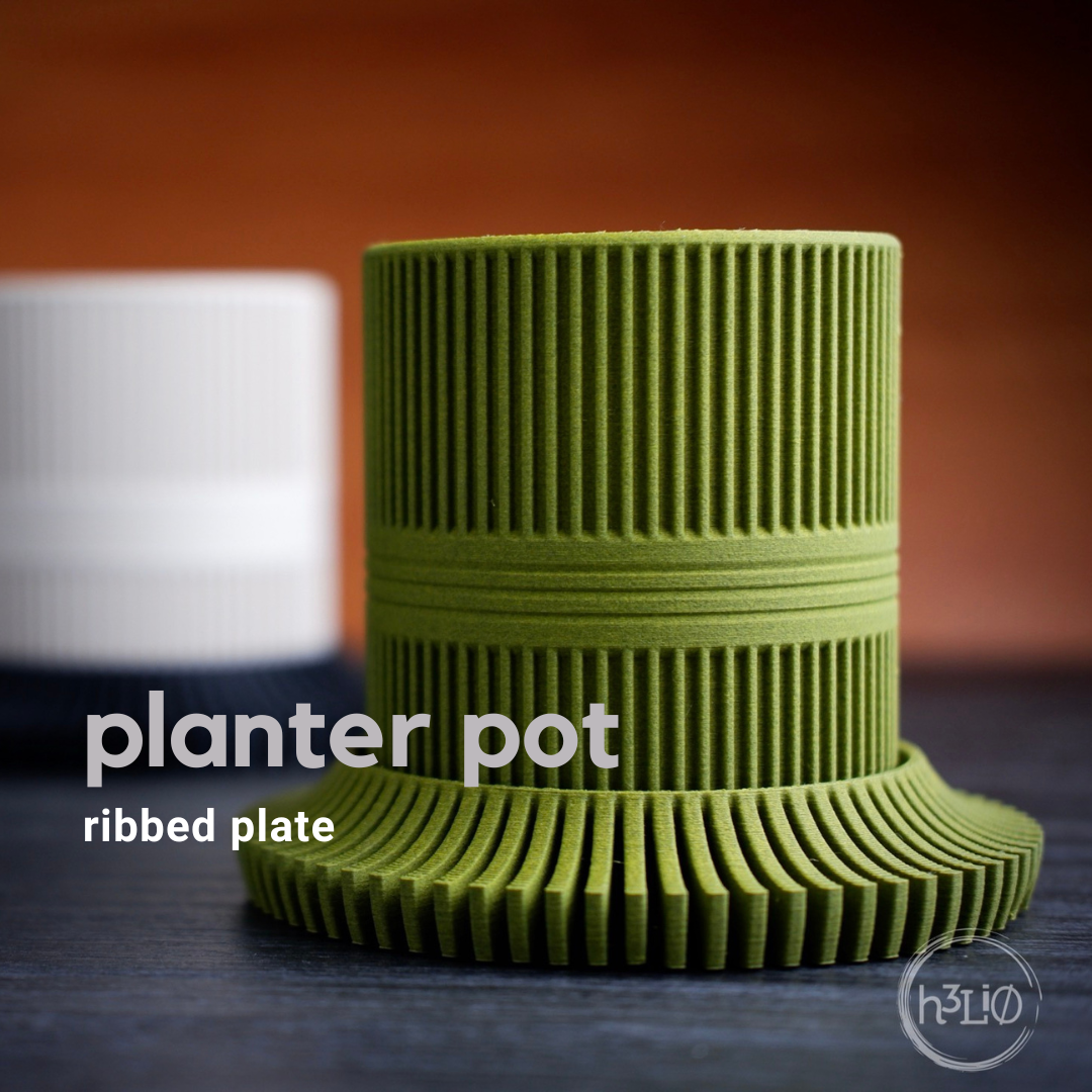 Planter Pot — Pot à soucoupe côtelée — visuel du créateur — designed by h3li0