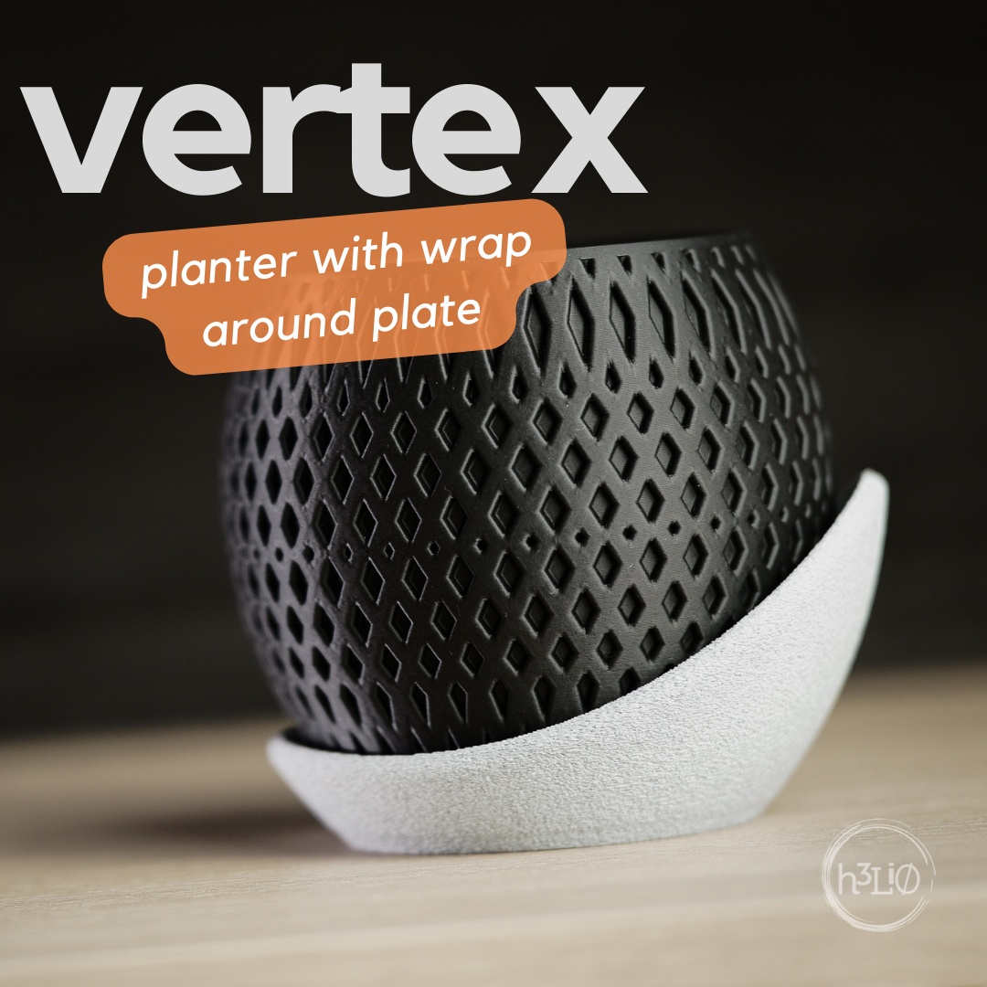 Vertex — Pot à soucoupe enveloppante — visuel du créateur — designed by h3li0