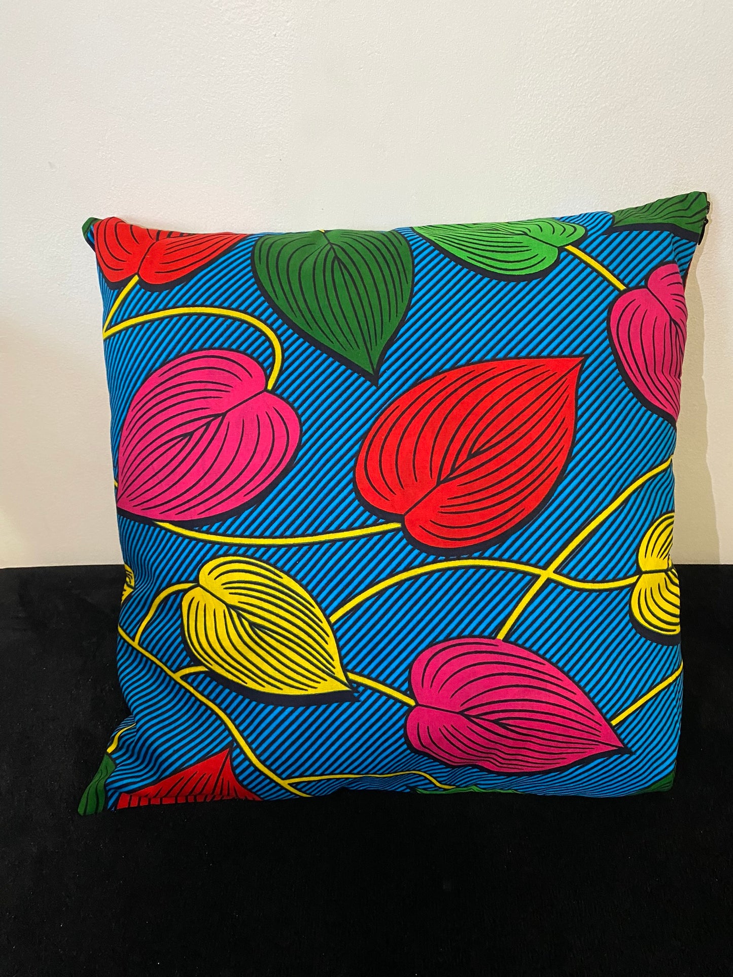 Wax cushion cover - Red Orange Sun pattern