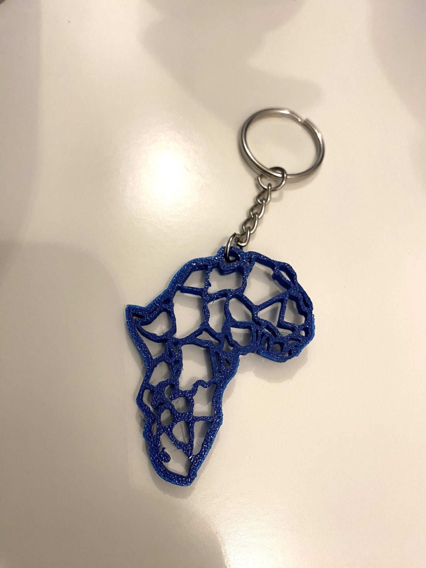 Porte-clés Flexible - Modèle Afrique Continent Géométrique - Bleu marine