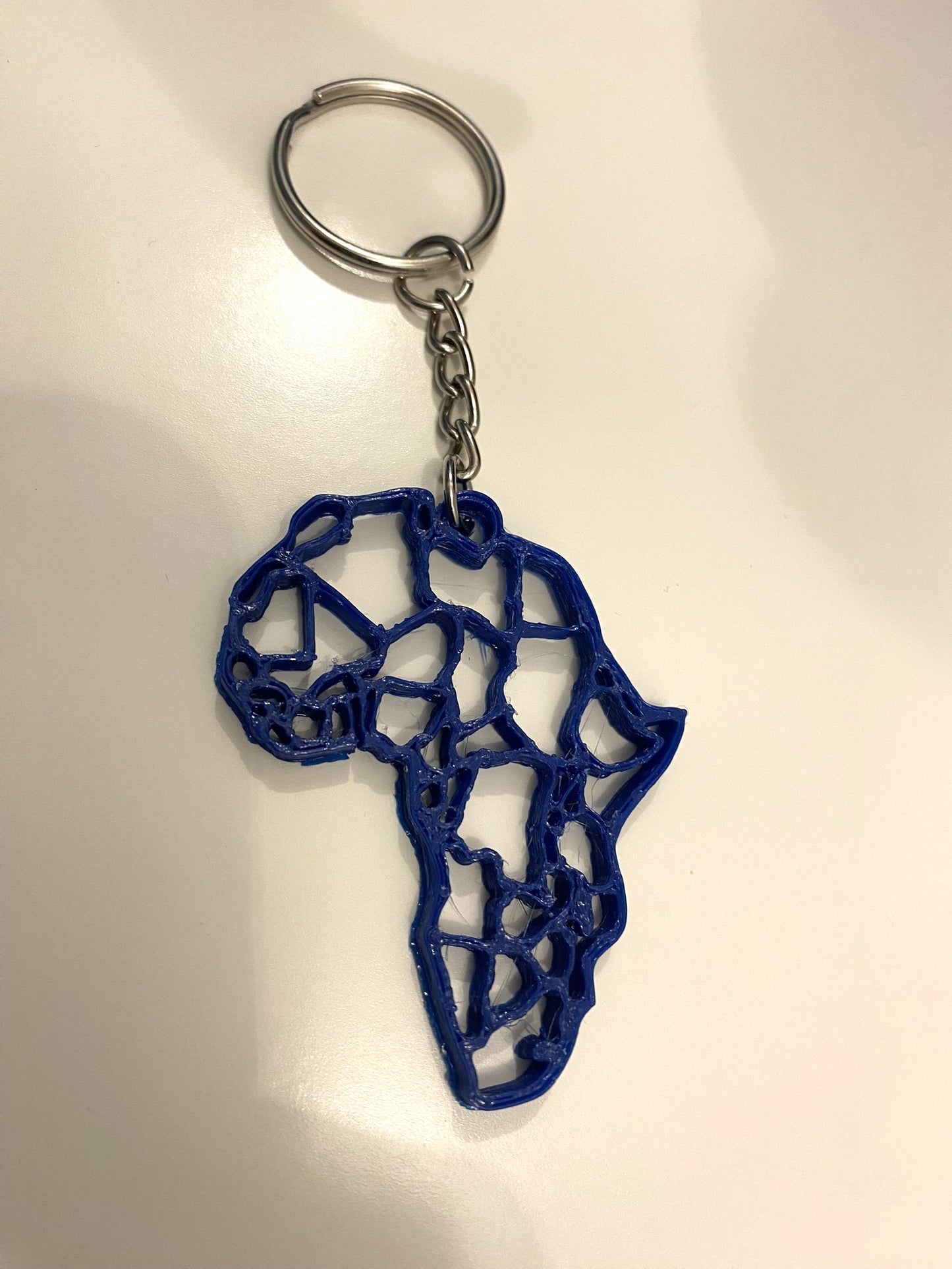 Porte-clés Flexible - Modèle Afrique Continent Géométrique - Bleu marine